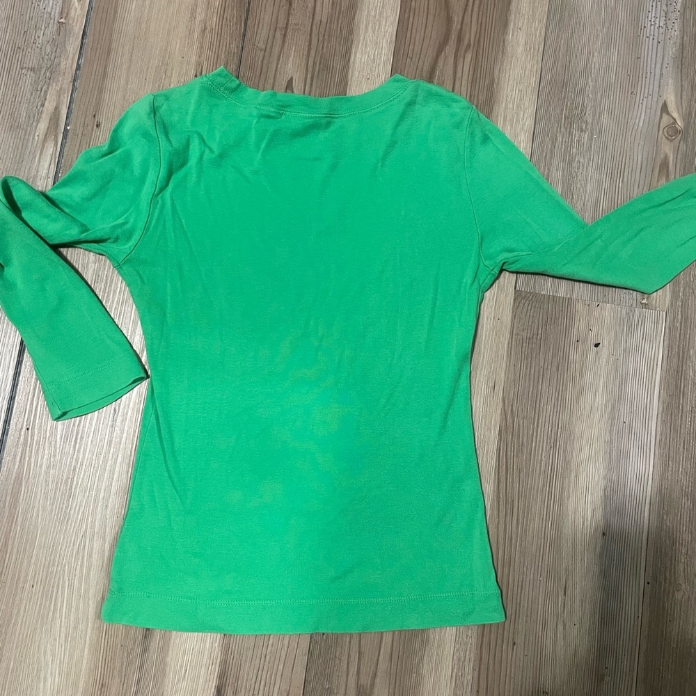 Tory Burch Vibrant Green Long Sleeve Top